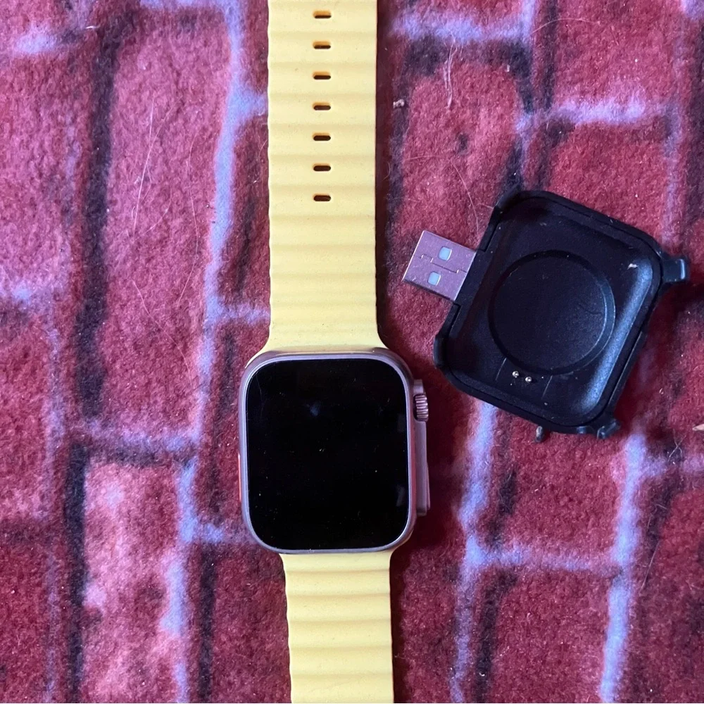 Yellow Smartwatch with Black Case